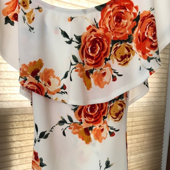 OFF SHOULDER FLORAL MIDI DRESS - Picture 5 of 7